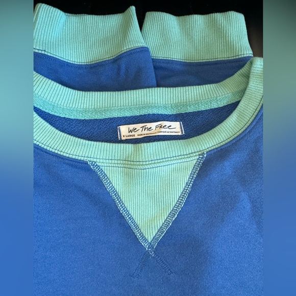 NWOT Free People Classic Crew Colorblock Sweatshirt - Picture 4 of 10